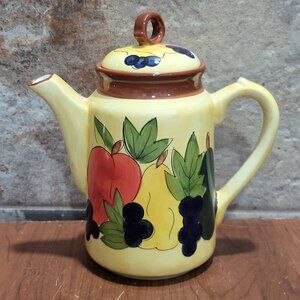 Vintage Teapot Fruit Pattern Design